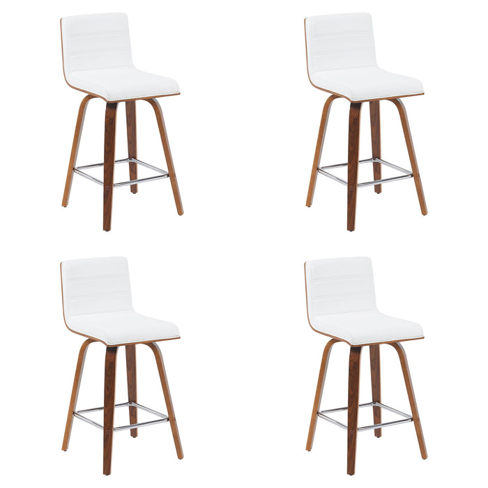 Vienna - Modern Counter Height Swivel Bar Stool - Walnut Finished Wood Frame - Simple Home Plus