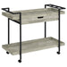 Ventura - 1-Drawer Engineered Wood Bar Cart - Gray Driftwood - Simple Home Plus