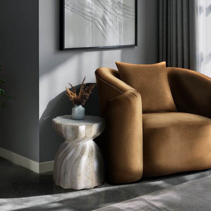 Caserta - Concrete End Table - Travertine - Simple Home Plus