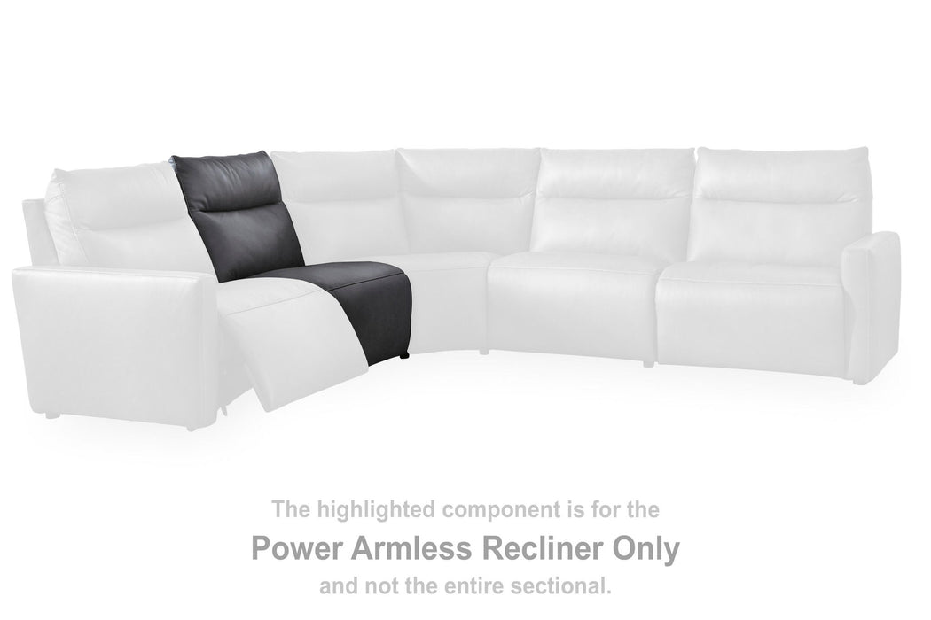 ModZ - Power Armless Recliner With Adjustable Headrest - Blue - Simple Home Plus