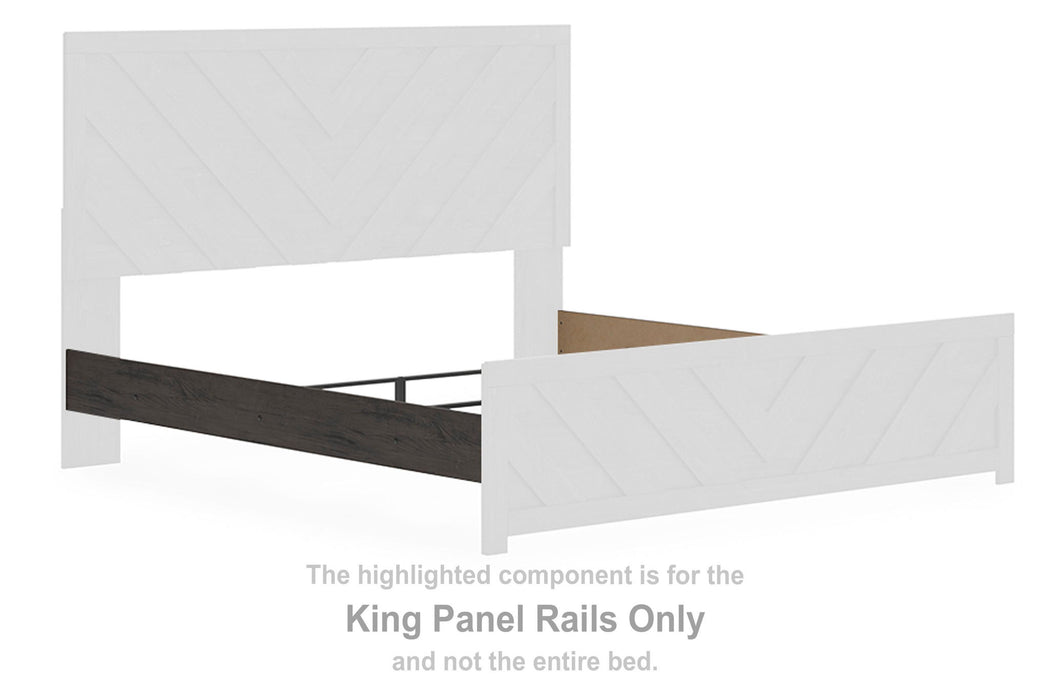 Prendonea - King Panel Rails - Charcoal - Simple Home Plus