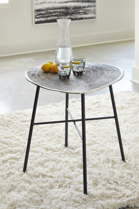 Laverford - Chrome / Black - Round End Table - Simple Home Plus
