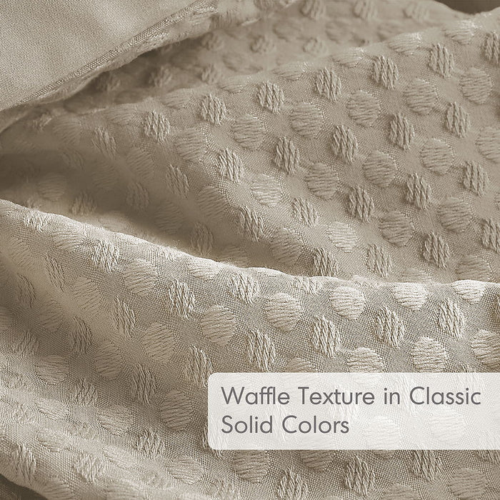 Mina - Twin/Twin XL Waffle Weave Textured Duvet Cover Set - Sage Green - Simple Home Plus