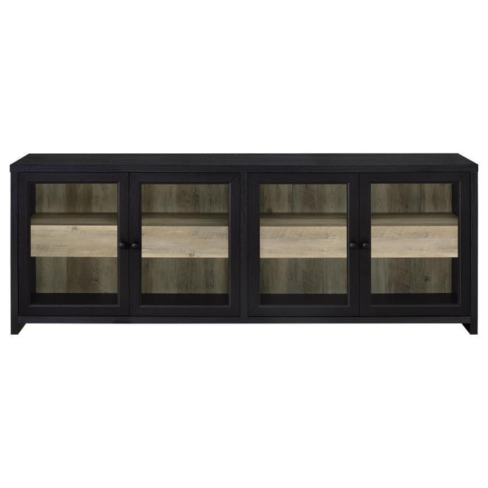 Denison - 79" 4-Door TV Stand Media Console - Black - Simple Home Plus