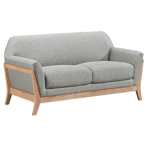 Vaughn - Fabric Upholstered Flared Arm Loveseat - Gray - Simple Home Plus