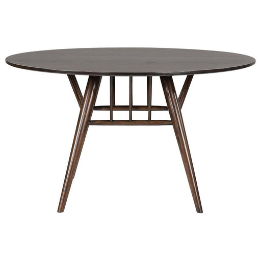 Everton - 5 Piece Round Dining Table Set - Dark Walnut - Simple Home Plus