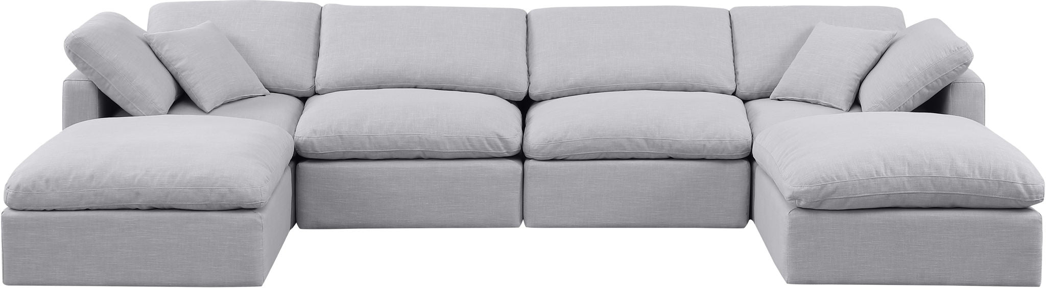 Indulge - Linen 6 Piece Modular Double Chaise Sectional - Simple Home Plus