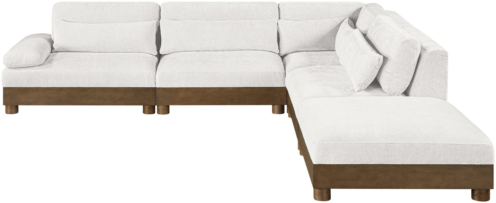 Turin - Chenille Fabric Upholstered Modular Sectional - Cream - Simple Home Plus
