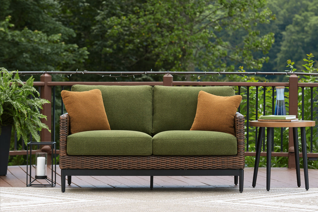 Horizon Hall - Brown / Green - Loveseat With Cushion - Simple Home Plus