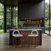 Conrad - Linen Counter Stool With Brown Legs - Simple Home Plus