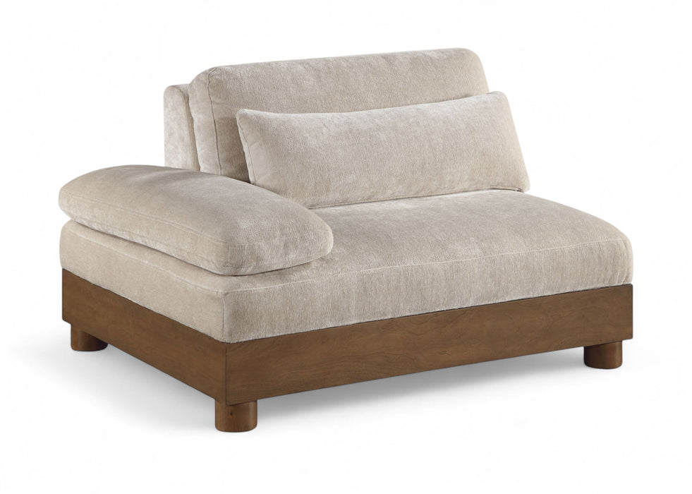 Turin - Fabric Upholstered Modular Arm Chair - Taupe - Simple Home Plus