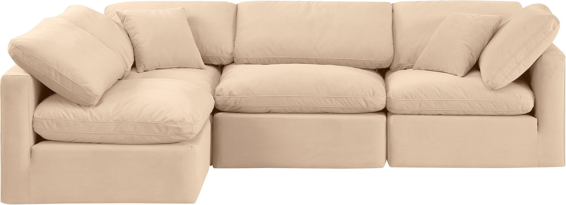 Indulge - Velvet 4 Piece Modular Sectional - Simple Home Plus