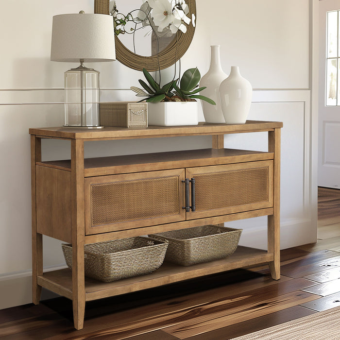 Naomi - 2 Door Storage Console Table - Honey - Simple Home Plus