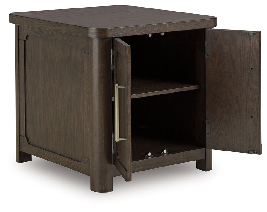 Breckington - Dark Brown - Rectangular 2-door End Table - Simple Home Plus