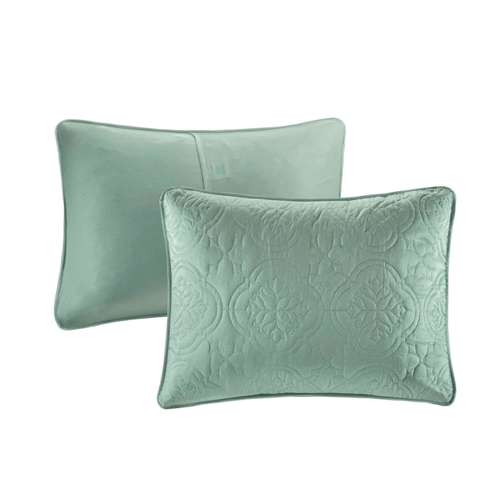 Oakley - King 3 Piece Reversible Bedspread Set - Seafoam - Simple Home Plus