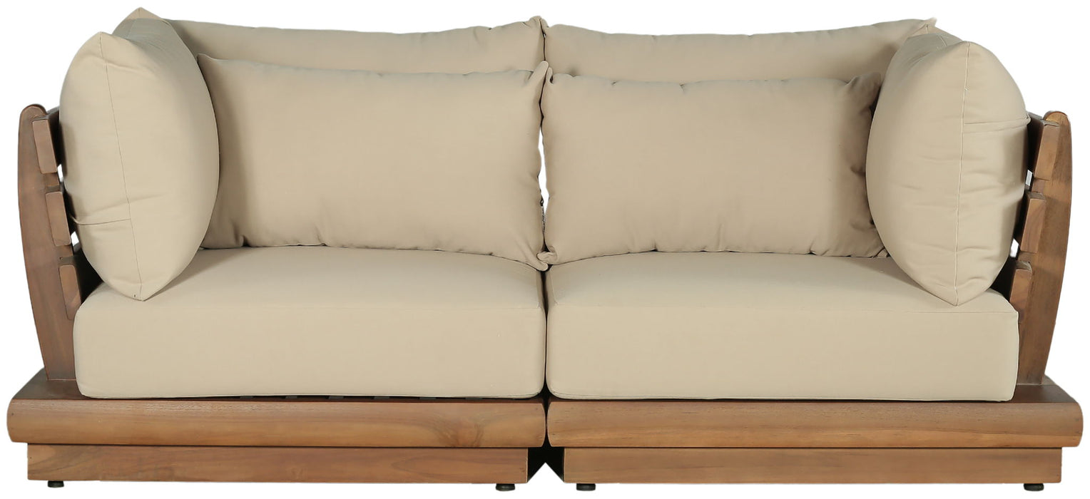Mirella - 2 Piece Water Resistant Fabric 76" Upholstered Outdoor Patio Modular Loveseat - Simple Home Plus