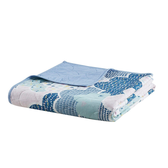 Cloud - Reversible Coverlet Set - Blue - Simple Home Plus