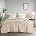 Camden - Twin/Twin Long Chambray Print Solid Comforter Set - Neutral - Simple Home Plus
