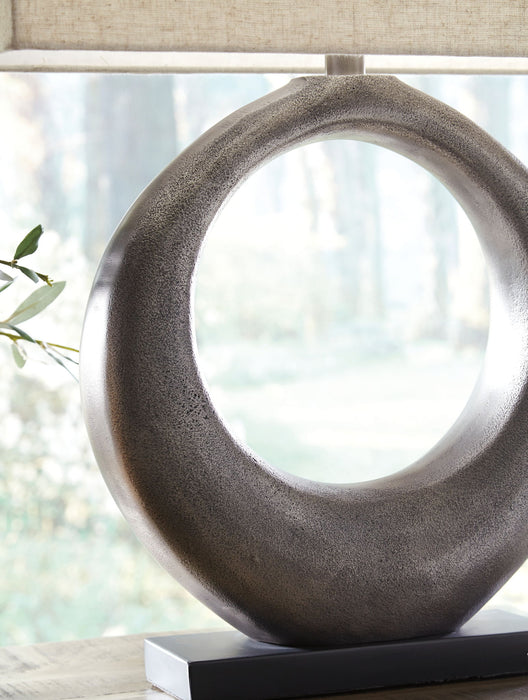 Saria - Metal Table Lamp  - Antique Silver Finish - Simple Home Plus