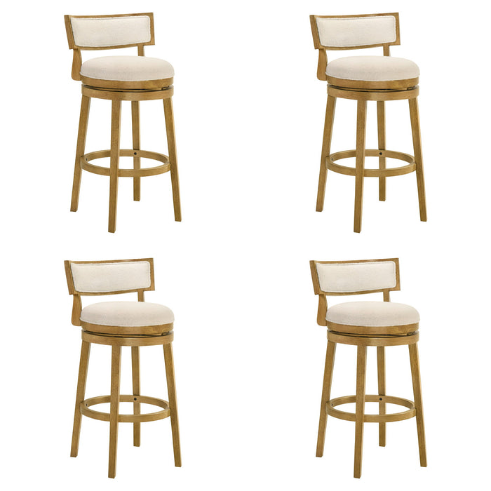 Noely - Modern Farmhouse Swivel Wood Bar Height Kitchen Bar Stool - Simple Home Plus