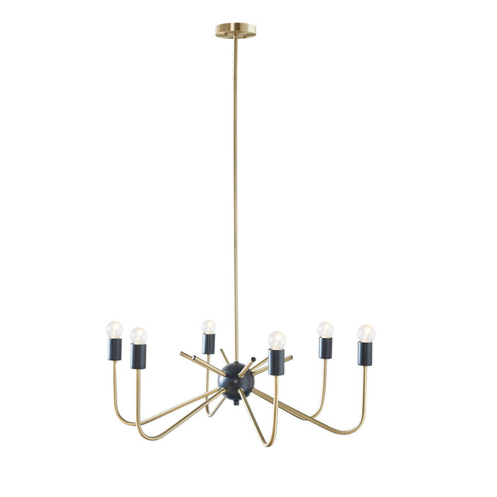 Alexis - 6-Light Two-Tone Chandelier - Antique Brass - Simple Home Plus