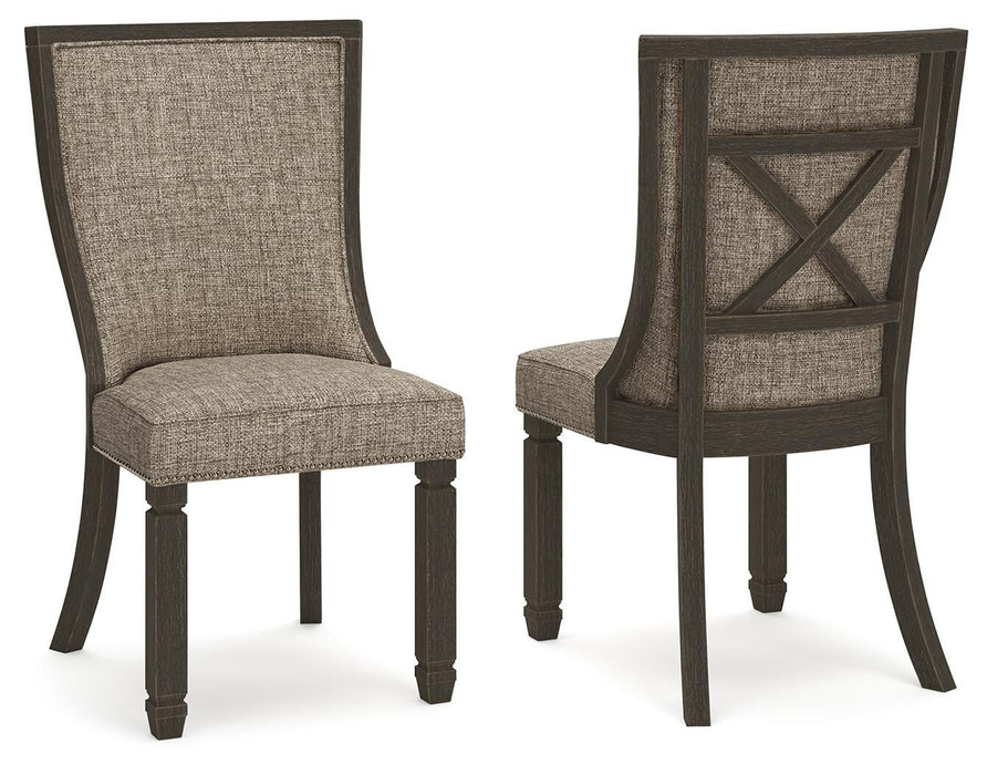 Tyler Creek - Dining UPH Side Chair (Set of 2) - Framed Back - Black / Grayish Brown - Simple Home Plus