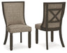 Tyler Creek - Dining UPH Side Chair (Set of 2) - Framed Back - Black / Grayish Brown - Simple Home Plus