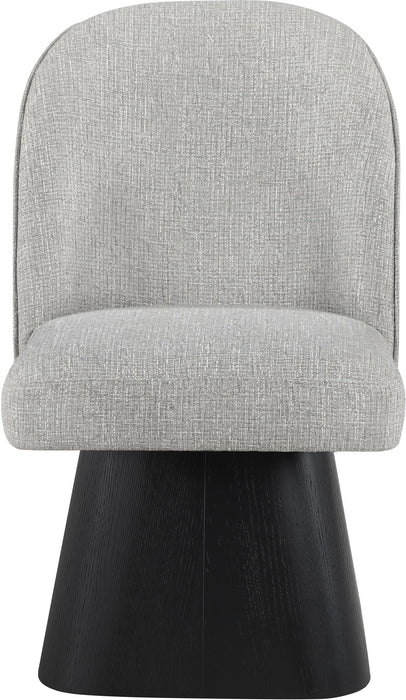 Marlowe - Linen Textured Fabric Upholstered Swivel Dining Side Chair - Stained Black - Simple Home Plus