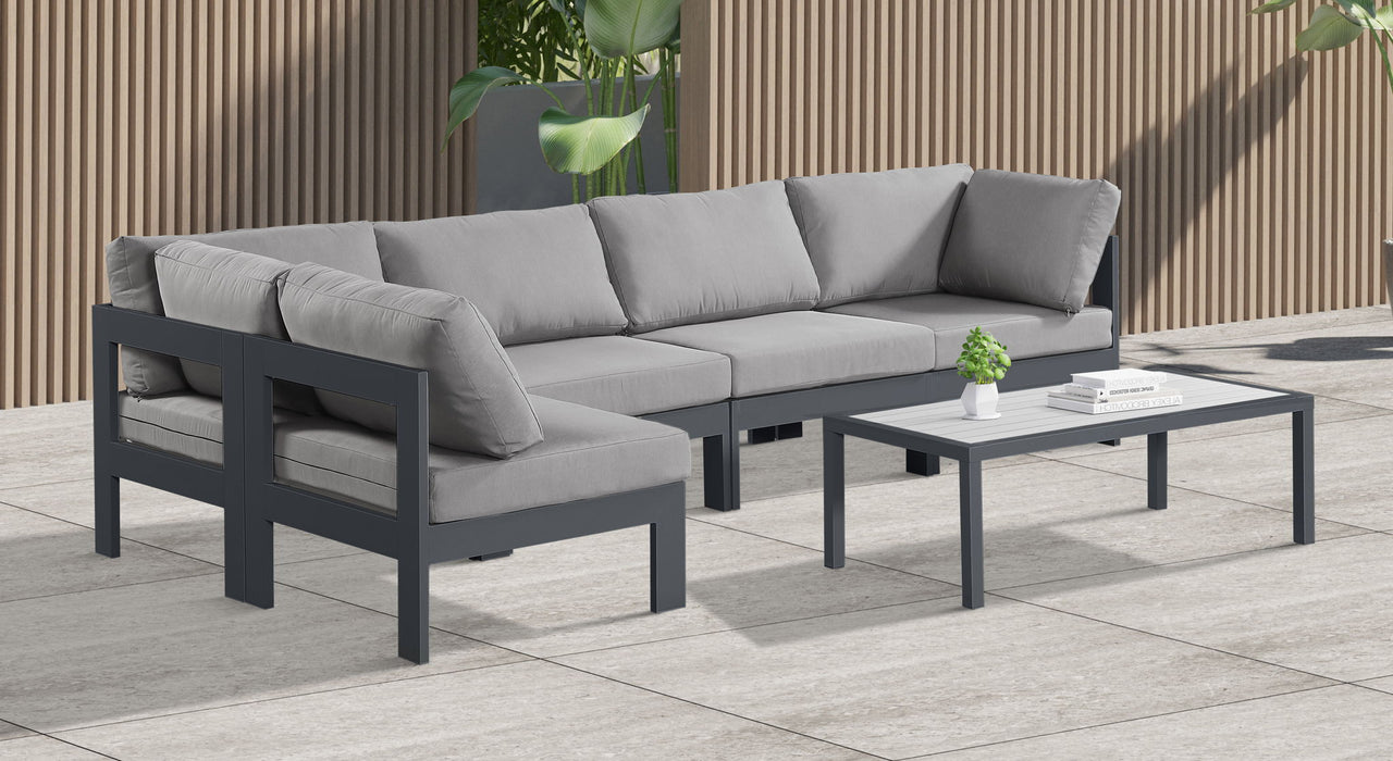 Nizuc - Outdoor Patio 5 Piece Modular Sectional With Gray Frame - Simple Home Plus