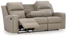 Lavenhorne - Pebble - Rec Sofa W/Drop Down Table - Simple Home Plus