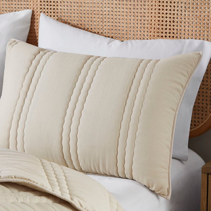 Dune - Poly Gauze Queen Quilt Set - Natural