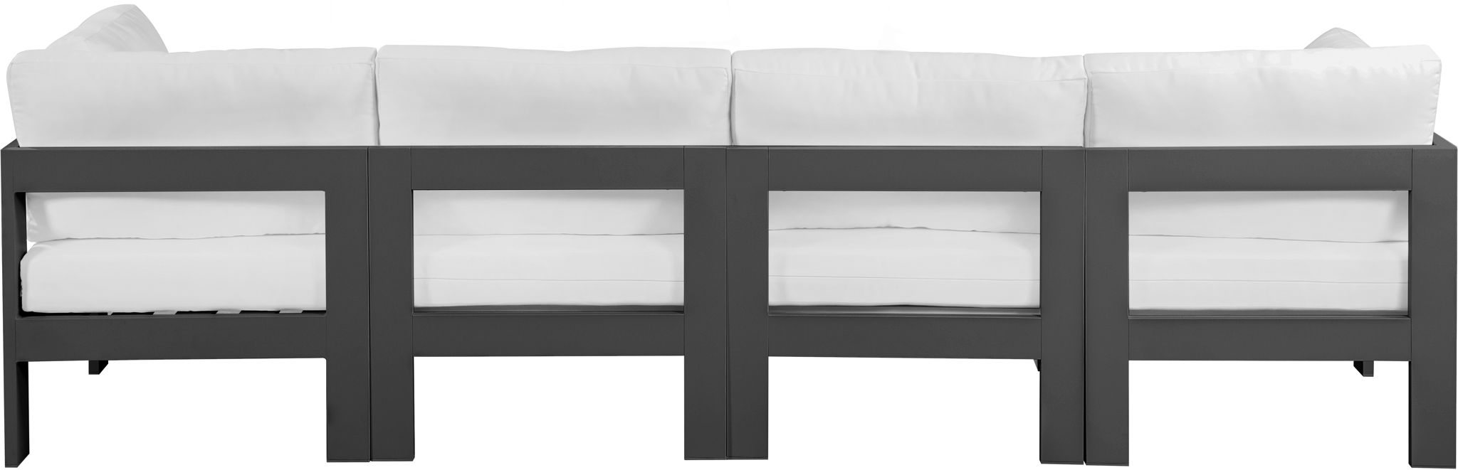 Nizuc - Outdoor Patio 4 Seat Modular Sofa With Gray Frame - Simple Home Plus