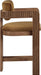 Sacha - Velvet Stool With Brown Base - Simple Home Plus