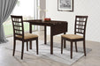 Kelso - 3 Piece Drop Leaf Dining Table Set - Cappuccino - Simple Home Plus