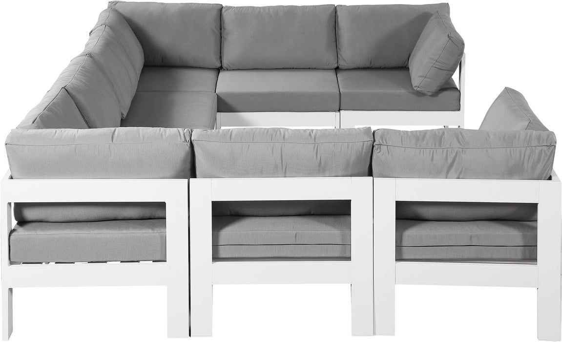 Nizuc - Outdoor Patio 8 Piece Modular Sectional With White Frame - Simple Home Plus