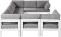 Nizuc - Outdoor Patio 8 Piece Modular Sectional With White Frame - Simple Home Plus