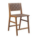 Oslo - Faux Leather Woven Counter Stool 24"H - Brown - Simple Home Plus