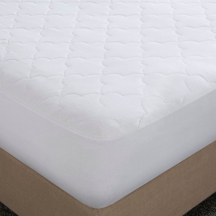 All Natural - Cotton Percale Quilted Mattress Pad - White - Simple Home Plus