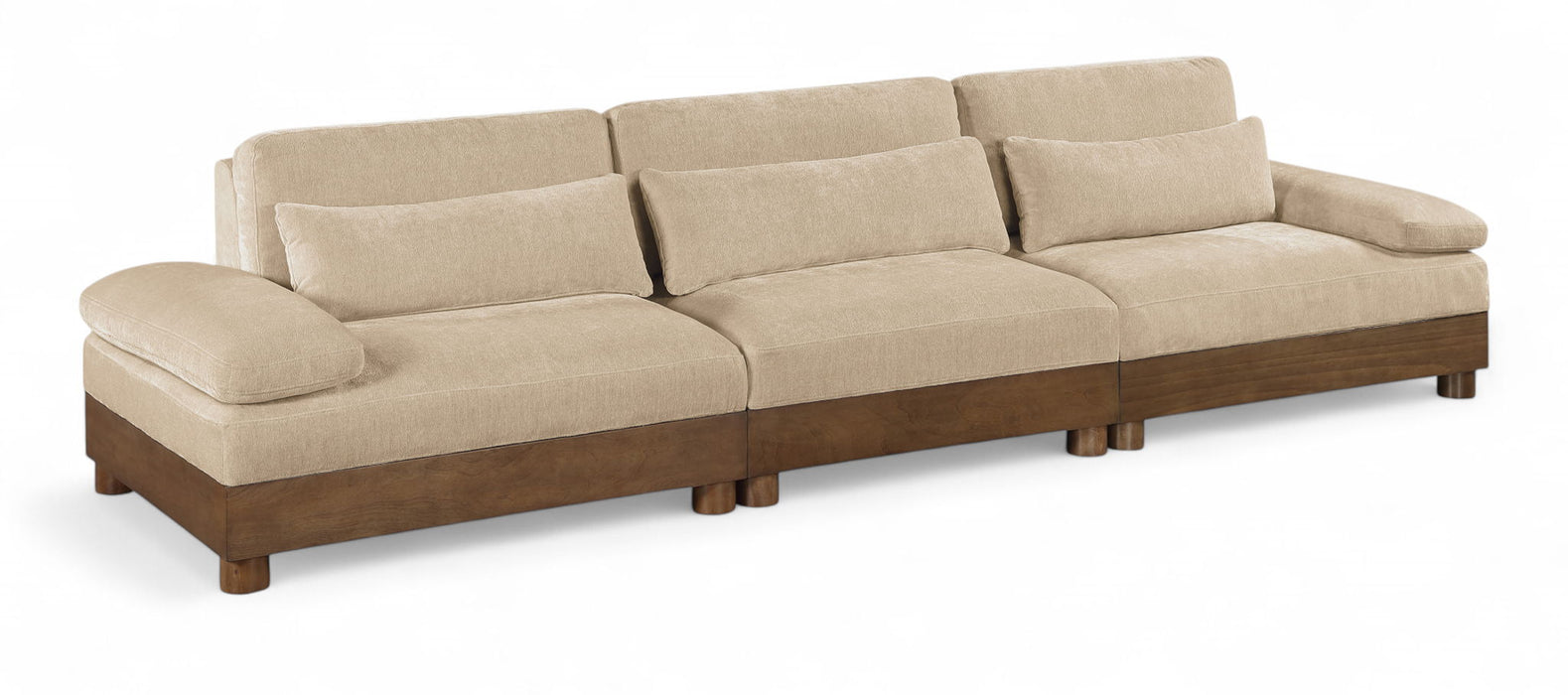 Turin - Chenille Fabric Upholstered Modular Sectional - Beige - Simple Home Plus