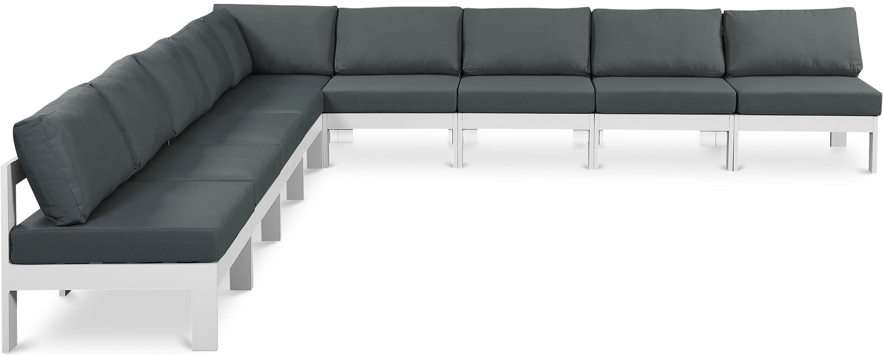 Nizuc - Outdoor Patio 9 Piece Modular Sectional With White Frame - Simple Home Plus
