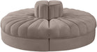Rummi - Round Velvet Performance Fabric Upholstered 4 Piece Modular Sofa - Simple Home Plus