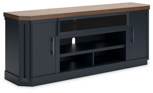 Landocken - Brown / Blue - XL TV Stand W/Fireplace Option - Simple Home Plus