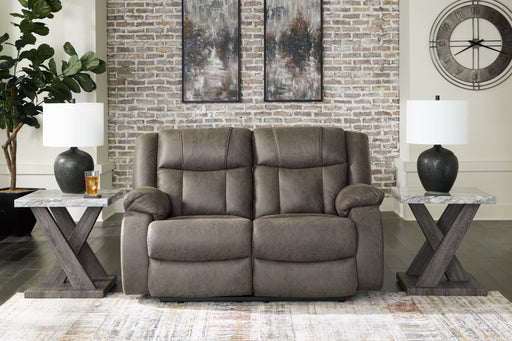 First Base - Gunmetal - Reclining Loveseat - Simple Home Plus