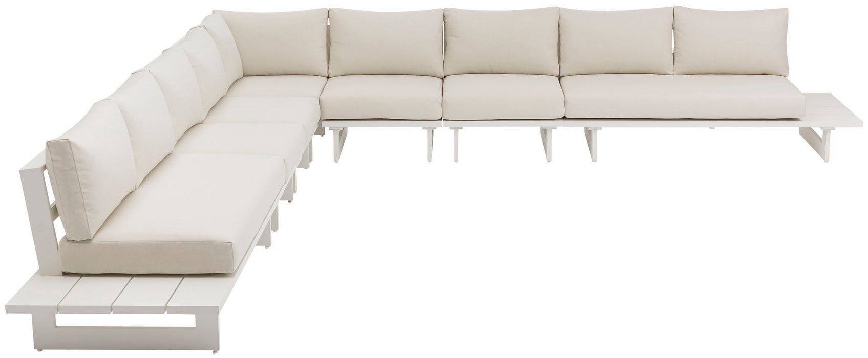 Maldives - 7 Piece Water Resistant Outdoor Patio Modular Sectional With White Base