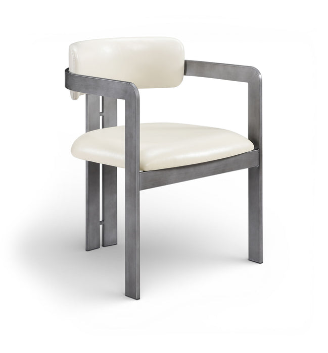 Aurum - Vegan Leather Upholstered Dining Chair With Gray Base (Set of 2) - Simple Home Plus