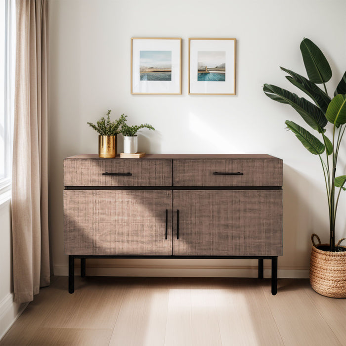 Kai - Accent Cabinet With Doors - Brown / Olive - Simple Home Plus