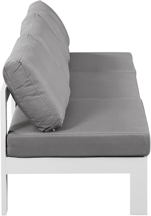 Nizuc - Outdoor Patio 3 Seat Armless Modular Sofa With White Frame - Simple Home Plus
