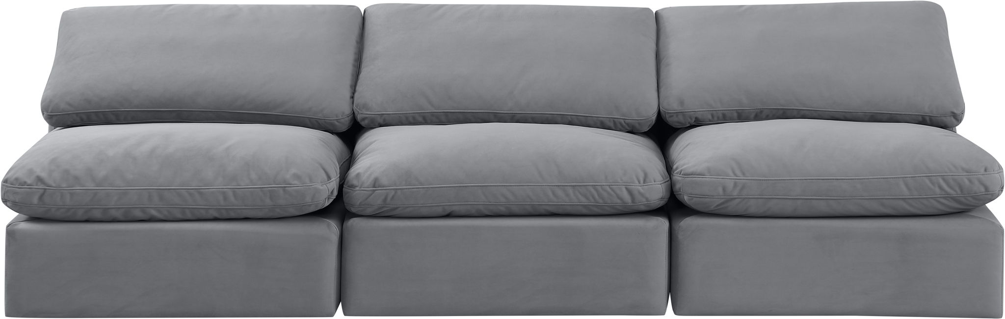 Indulge - Velvet 3 Seat Modular Armless Sofa - Simple Home Plus