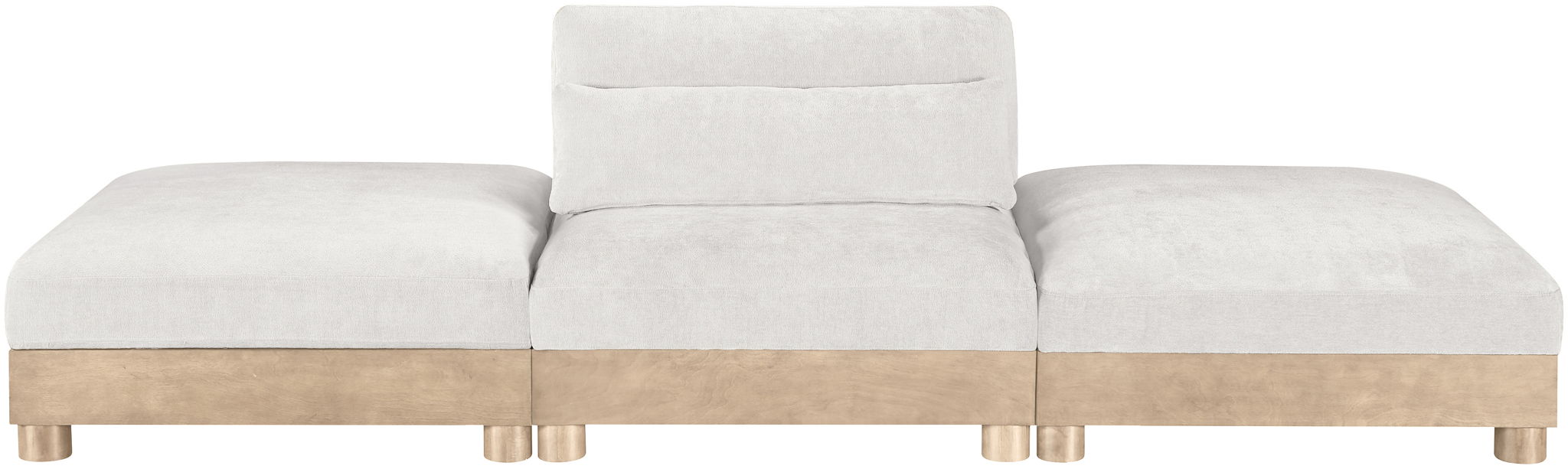 Turin - Chenille Fabric Upholstered Modular Sectional - White - Simple Home Plus