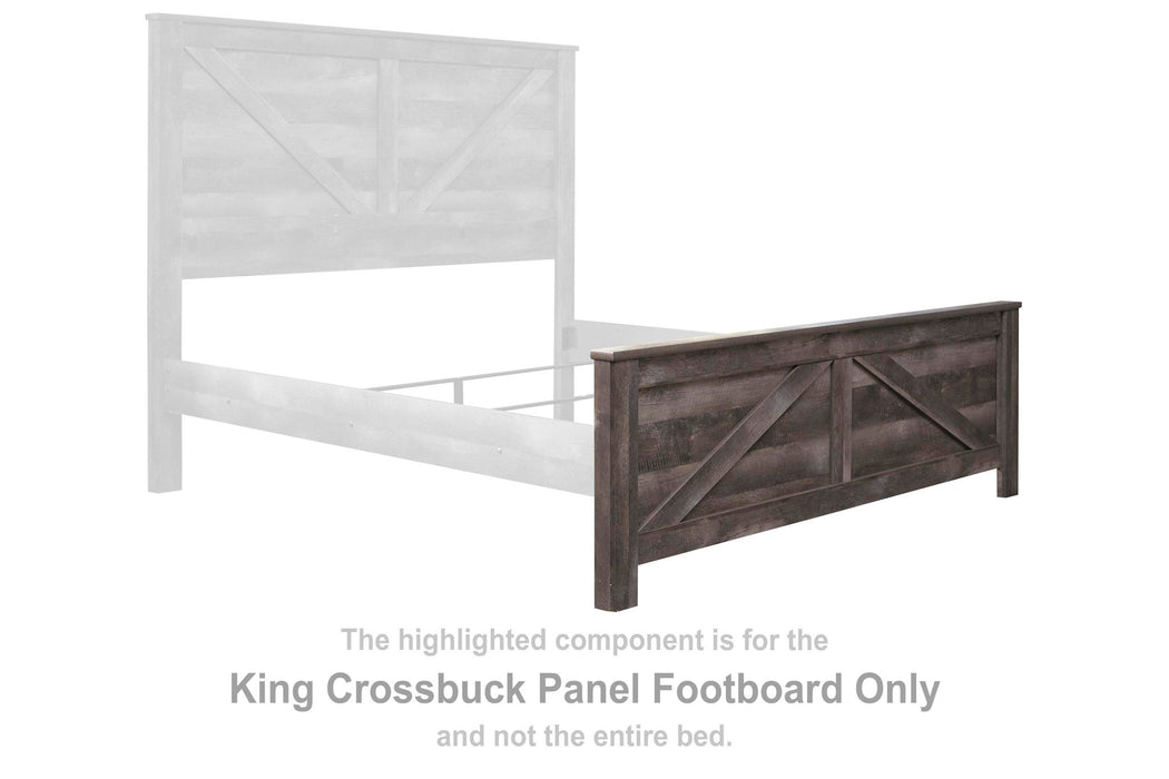 Wynnlow - King Crossbuck Panel Ftbd - Gray - Simple Home Plus
